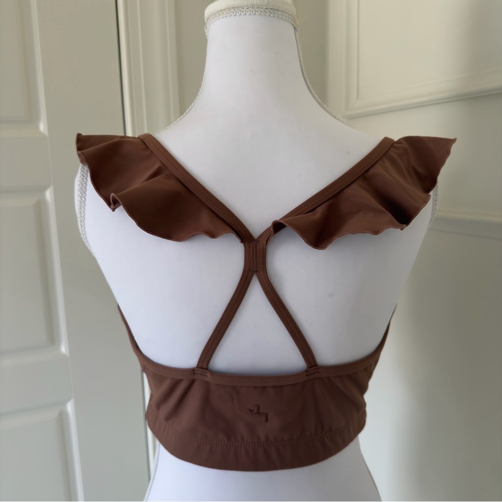 JoyLab Ruffle Strap Racerback Sports Bra - Size Large - Picture 5 of 7